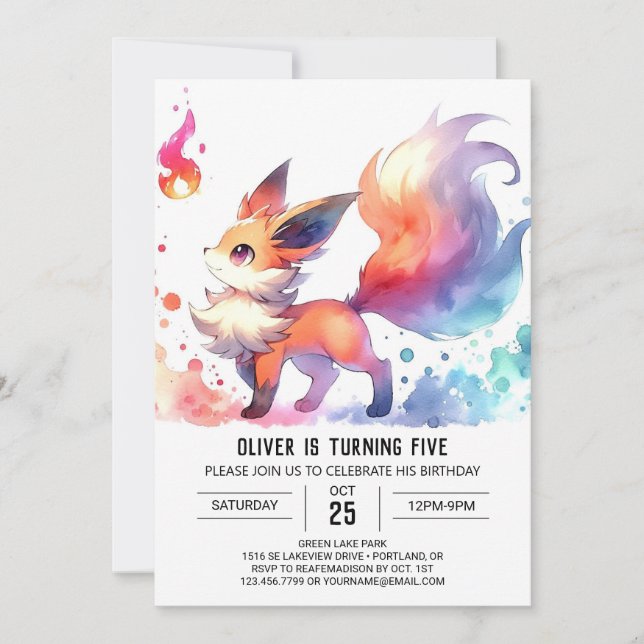 Happy Online Fox Birthday  Invitation (Front)