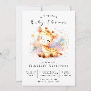 Happy Online Giraffe Baby Shower Invitation