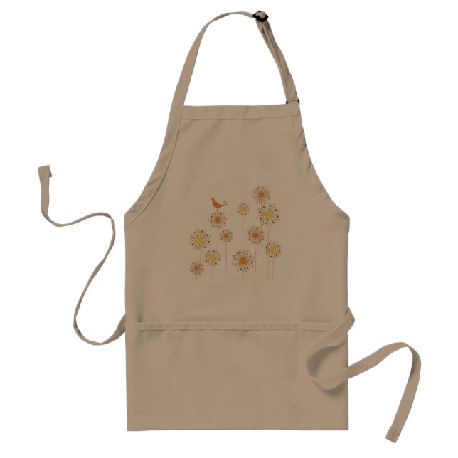 Happy Orange Bird Design Apron (Front)