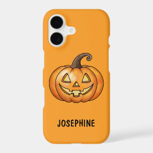 Happy Orange Cartoon Citrouille Avec Le Nom Hallow