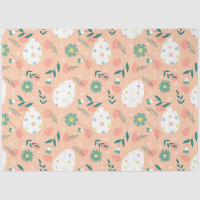 Happy Orange Easter Egg Tissue Paper (Front)