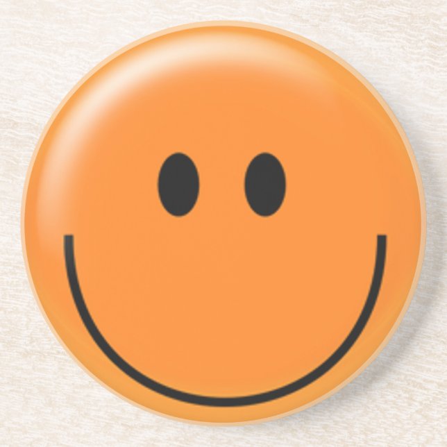 Happy orange face coaster (Front)