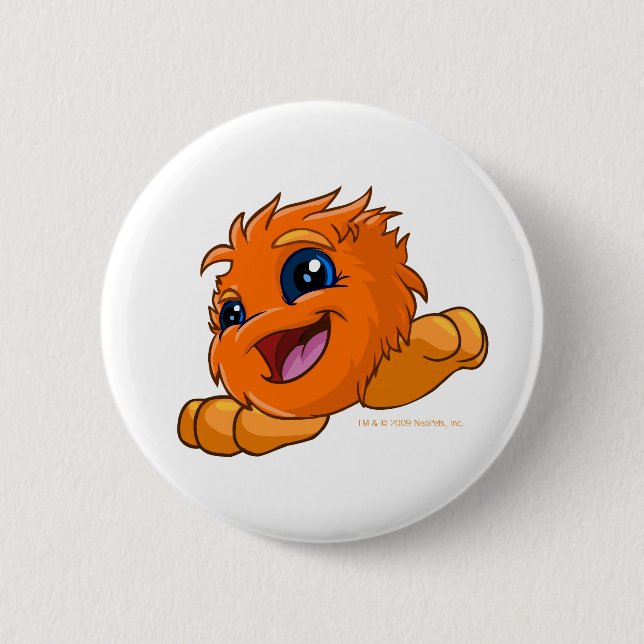 Happy orange JubJub 2 Inch Round Button (Front)