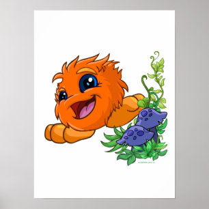 Happy orange JubJub in Neopia Central Poster