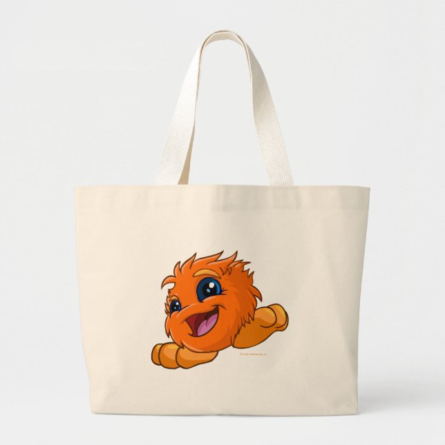 Happy orange JubJub Large Tote Bag (Front)