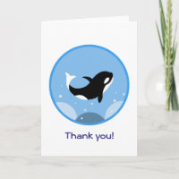 Happy Orca Killer Whale Thank you Greeting Card