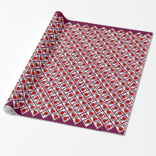 Happy Ornament w Red Stripe Wrapping Paper