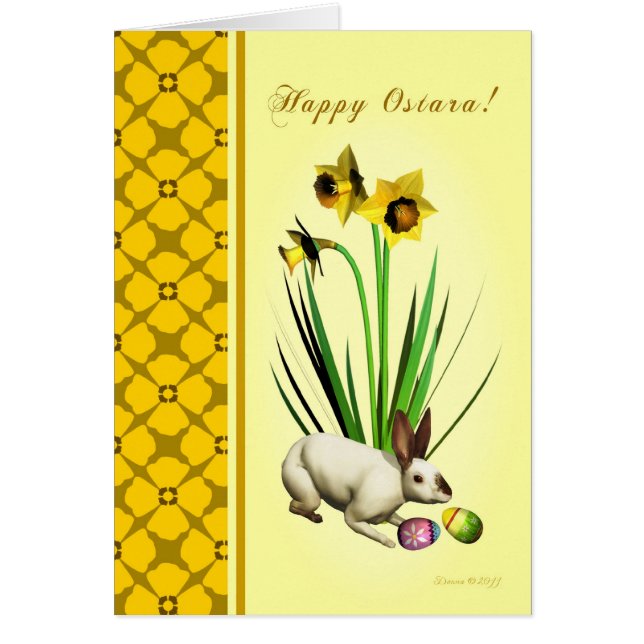 Happy Ostara - Vernal Equinox - Spring Daffodils (Front)