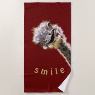 Happy Ostrich - Beach Towel