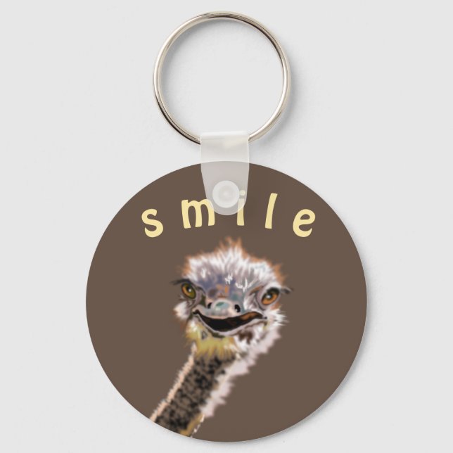Happy Ostrich - Choose your favourite colours Keychain (Front)