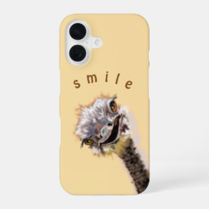 Happy Ostrich Funny iPhone Case - Custom Text
