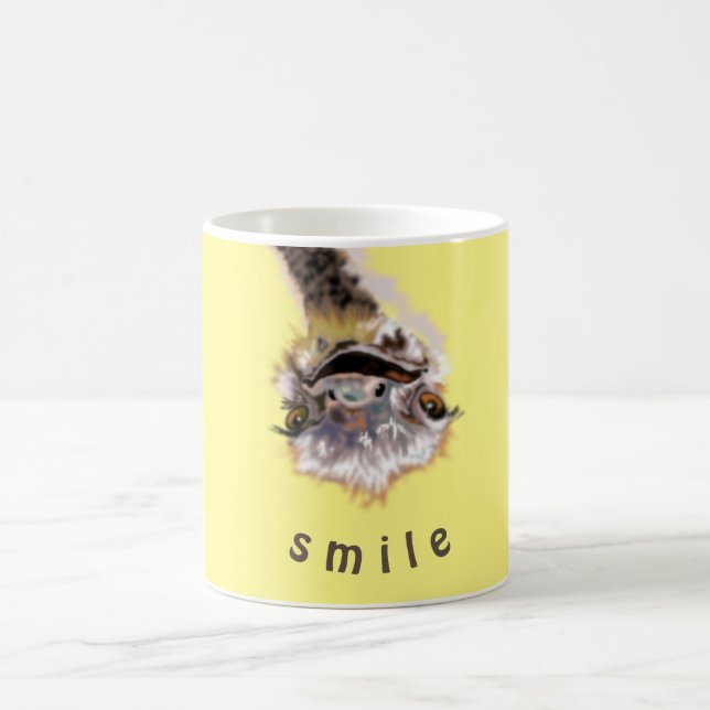 Happy Ostrich Funny Mug Smile - Texte personnalisé (Centre)