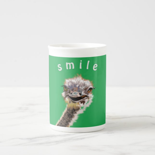 Happy Ostrich Mug - Smile - Votre couleur / Texte (Devant)