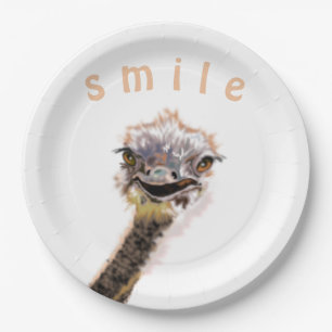 Happy Ostrich Paper Plate