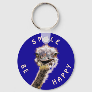Happy Ostrich - Smile - Be Happy Keychain