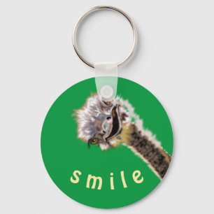 Happy Ostrich - Smile - Choose your colors Keychain