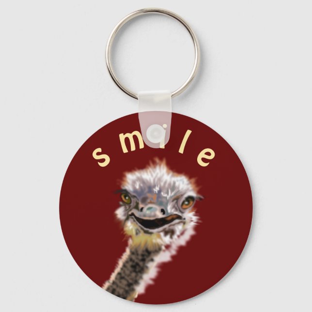 Happy Ostrich - Smile Keychain (Front)