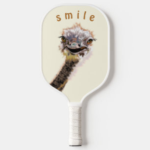 Happy Ostrich Smile Pickleball Paddle Funny
