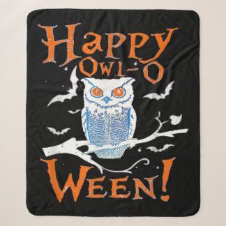 Happy Owl Funny Owl Halloween Costume Gift Sherpa Blanket