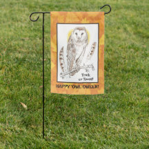 Happy Owloween Garden Flag