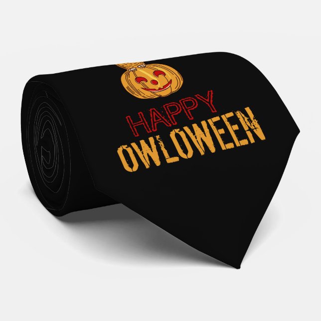 Happy Owloween, Halloween Tie (Rolled)