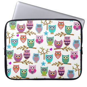 happy owls laptop sleeve