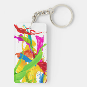 Happy Paint Splatter Keychain