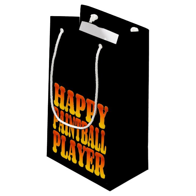 Happy Paintball Player Small Gift Bag (Back Angled)