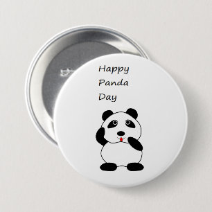 Happy panda day 3 inch round button