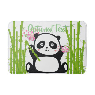 Happy Panda with Bamboo & Cherry Blossom Bath Mat