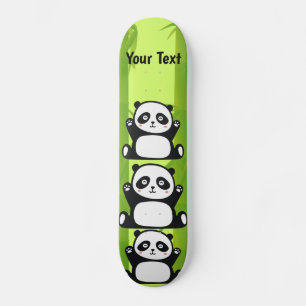 Happy Panda with Bamboo & Cherry Blossom Skateboard