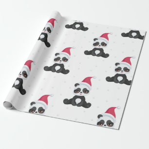 Happy Pandas Christmas Pattern Wrapping Paper