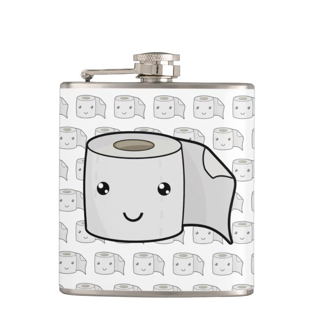 Happy Paper Hip Flask (Front)