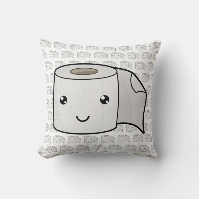 Happy Paper Throw Pillow (Front)