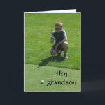 HAPPY PAR-FECT BIRTHDAY *GRANDSON*  CARD<br><div class="desc">CUTE GOLFER'S BIRTHDAY CARD. Have fun sending it today! THANKS FOR STOPPING BY ONE OF MY 8 STORES!!!! THERE ARE OTHER CARDS WITH THIS PHOTO SO USE TAGS TO FIND IT IF YOU WISH!!!</div>