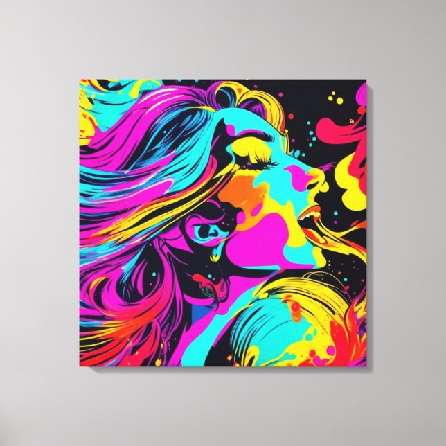 Happy Party Art Canvas Print (Front)