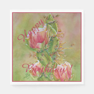 Happy Party Celebration Desert Flowers Napkin