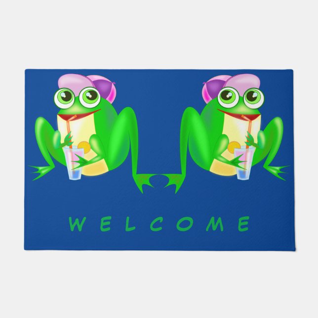 Happy Party Frog Doormat (Front)