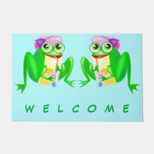 Happy Party Frog - Welcome Doormat