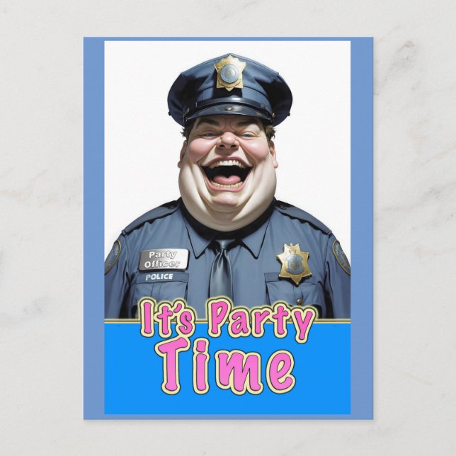 happy Party Officer Postcard (Front)