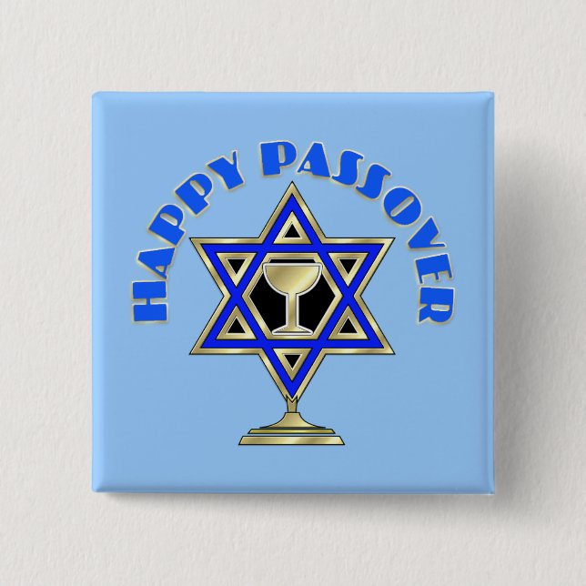 Happy Passover 2 Inch Square Button (Front)