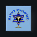 Happy Passover 2 Inch Square Button<br><div class="desc"></div>