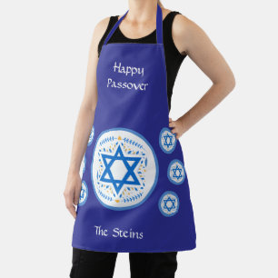 Happy PASSOVER Blue Star of David NAME P Placemats Apron