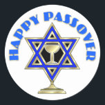 Happy Passover Classic Round Sticker<br><div class="desc"></div>