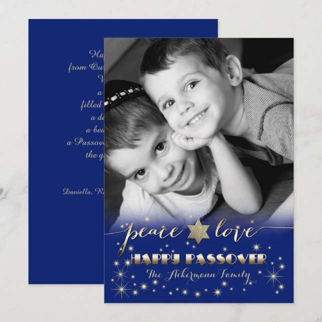 Happy Passover. Custom Photo Card (Front/Back)