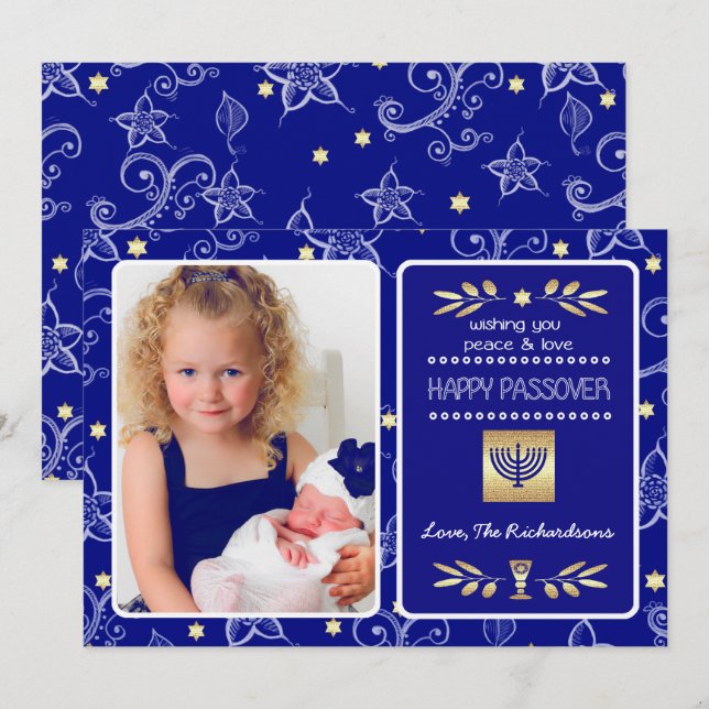 Happy Passover. Custom Photo Card (Front/Back)