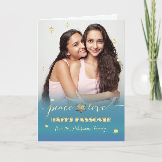 Happy Passover. Custom Photo  Card (Front)