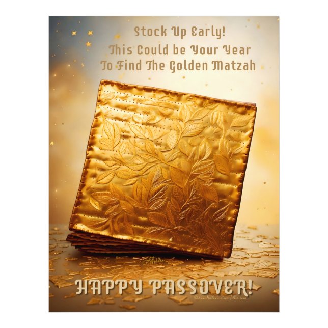 Happy Passover! Golden Matzah Photo Print (Front)