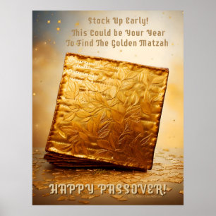 Happy Passover! Golden Matzah Poster