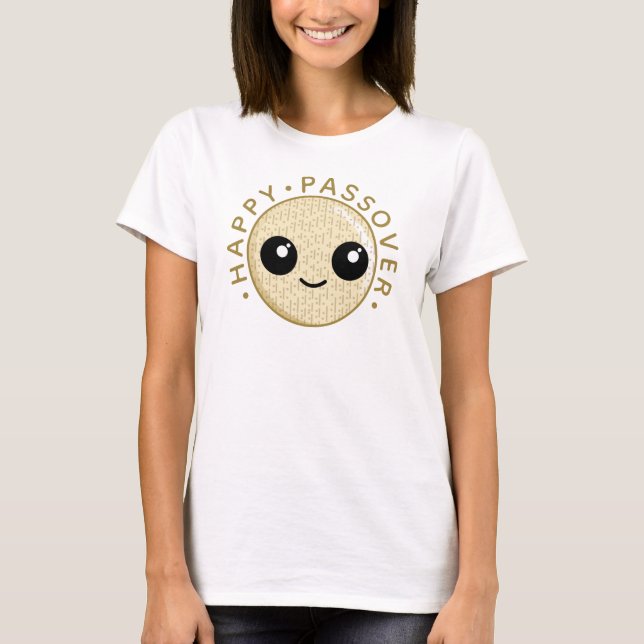 Happy Passover Kawaii Matzo Bread T-Shirt (Front)